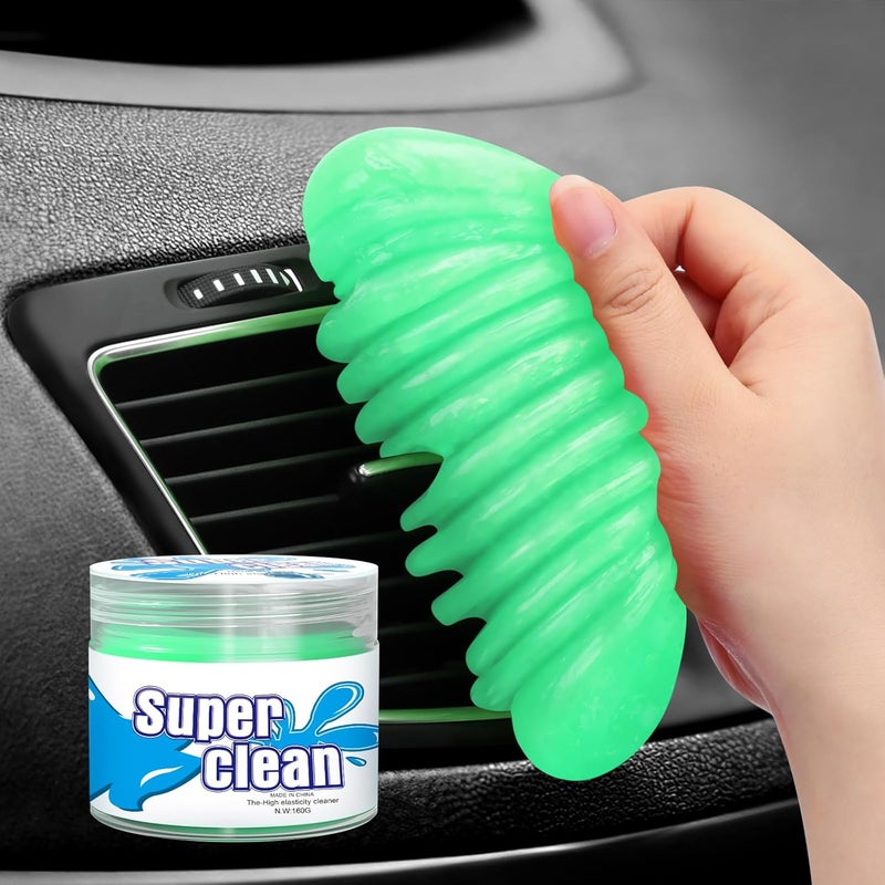TeSabMi Car Cleaning Gel Car Cleaning Putty Car Putty Car Interior Cleaner Car Slime Car Detailing Kit Car Accessories Gifts for Men Women Stocking Stuffers Green - Image 1